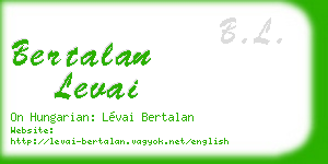 bertalan levai business card